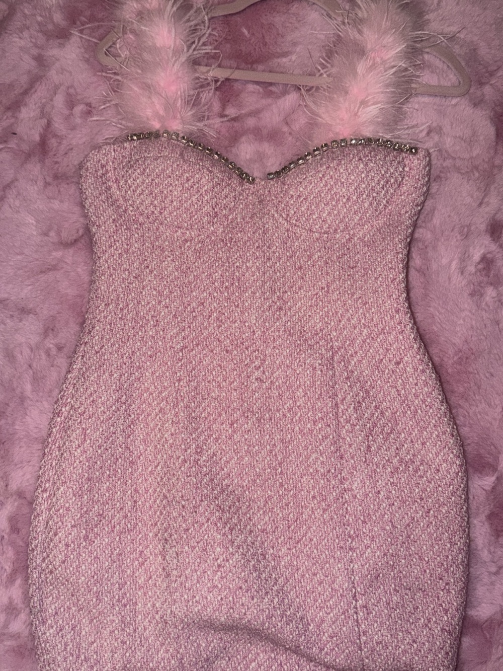 Fashion Nova Pink Knit Women's tweed dress